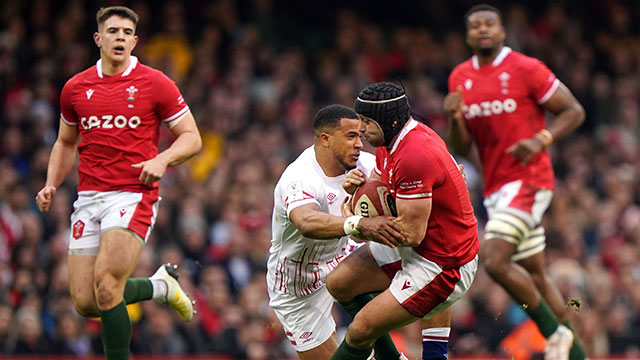 Leigh Halfpenny in action for Wales v England during 2023 Six Nations