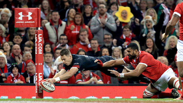 Liam Williams scores a try for Wales v Tonga