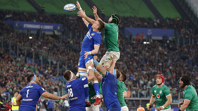 Lineout during Italy v Ireland match in 2023 Six Nations