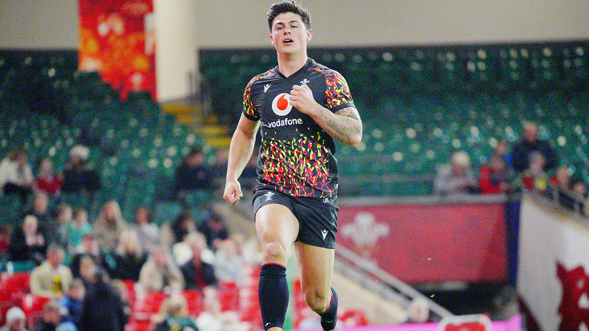 Louis Rees-Zammit at Wales training session before 2025 Autumn Internationals