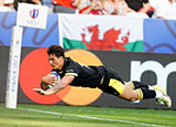 Louis Rees-Zammit scores a try for Wales v Portugal at 2023 Rugby World Cup