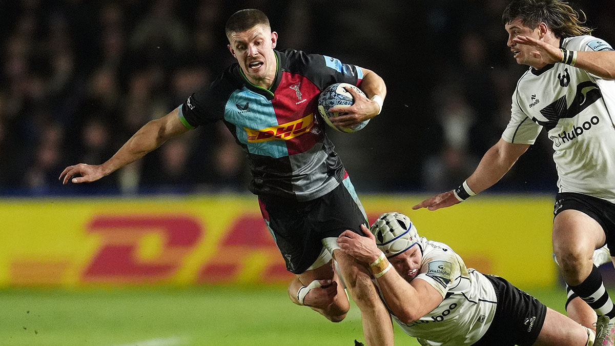 Luke Northmore in action for Harlequins v Bristol in 2024 Premiership match