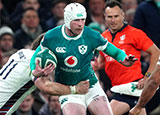 Mack Hansen in action for Ireland v England during 2025 Six Nations