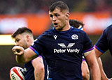 Magnus Bradbury in action for Scotland against Wales during 2022 Six Nations