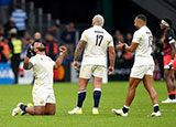 Manu Tuilagi celebrates England victory over Fiji in 2023 Rugby World Cup quarter finals