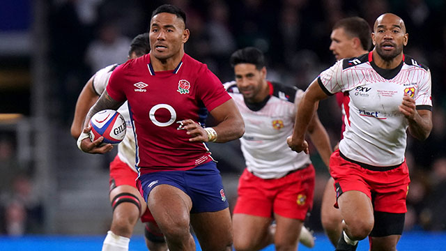 Manu Tuilagi in action for England v Tonga in 2021 autumn internationals