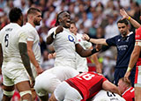 Maro Itoje celebrates his try for England v Wales in 2023 summer internationals