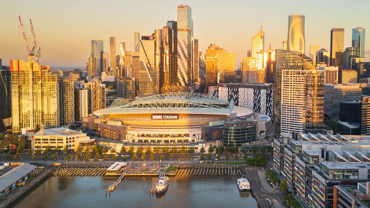 Marvel Stadium, Melbourne aerial view