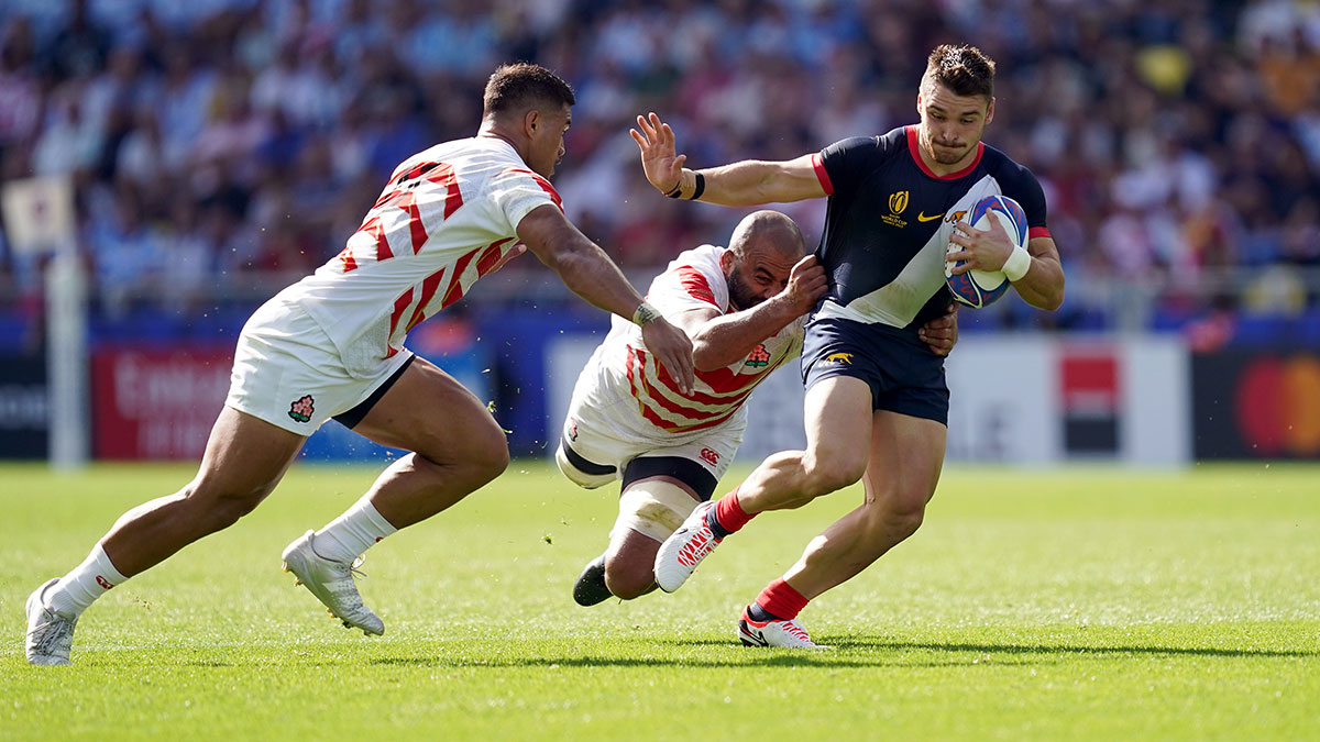 Mateo Carreras in action for Argentina against Japan at 2023 Rugby World Cup