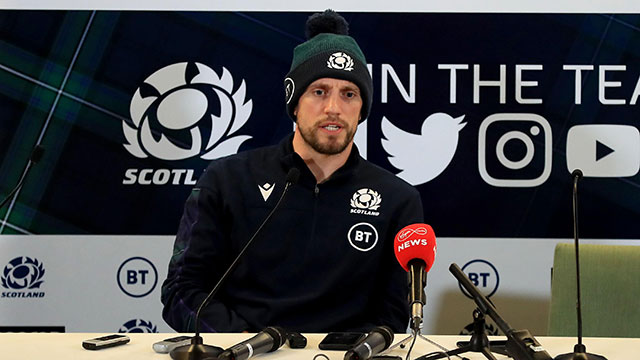 Mike Blair at a Scotland press conference