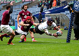 Nemani Nadolo scores a try for Fiji against Georgia in 2020 Autumn Nations Cup