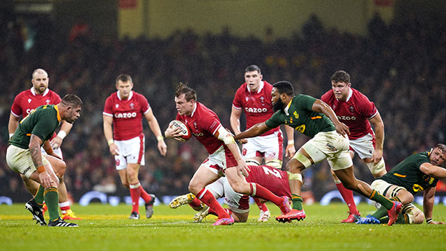 Nick Tompkins in action for Wales v South Africa during 2021 Autumn Internationals