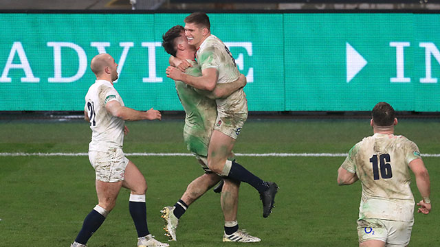 Owen Farrell celebrates scoring in extra time in 2020 Autumn Nations Cup final