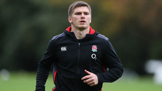 Owen Farrell training with England