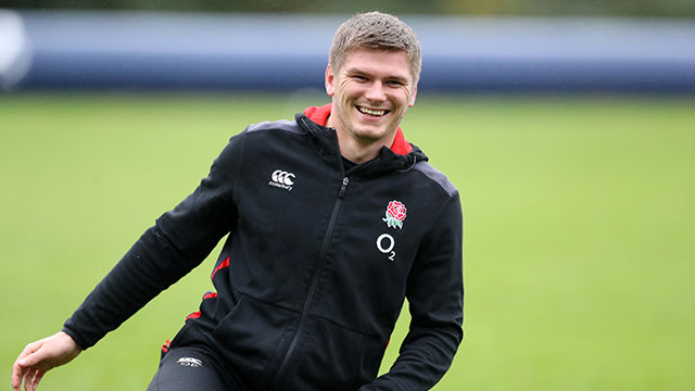 Owen Farrell training with England