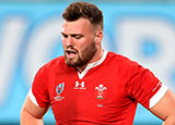 Owen Lane playing for Wales against New Zealand at 2019 Rugby World Cup