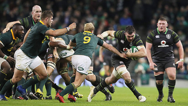 Peter OMahony is tackled during the Ireland v South Africa match in 2017 Autumn Internationals