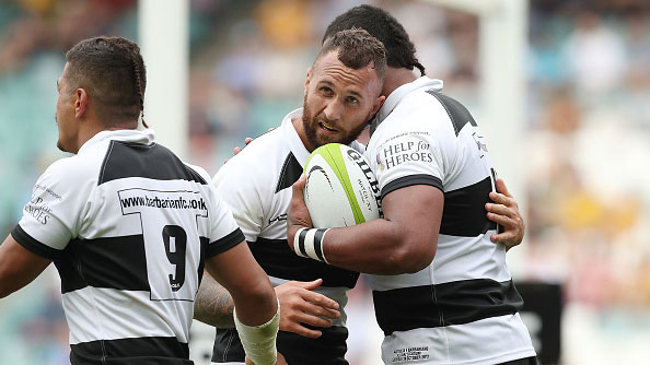 Quade Cooper in action for Barbarians against Australia