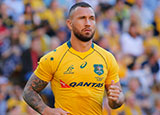 Quade Cooper playing for Australia v Italy in 2017