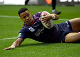 Regan Grace scores a try for St Helens whilst playing rugby league