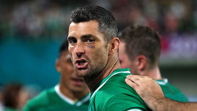 Rob Kearney sporting a black eye in Ireland's match against Russia