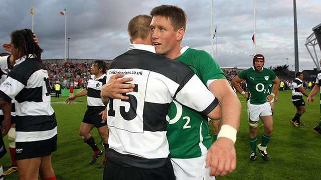 Ronan O'Gara playing for Ireland against Barbarians