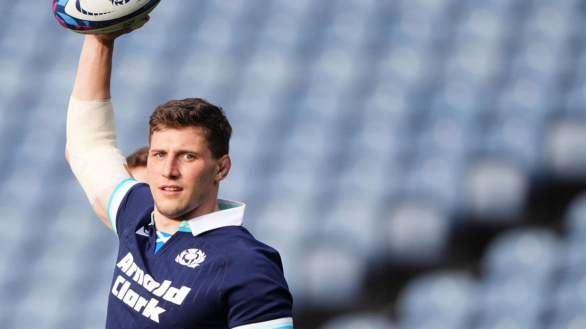 Rory Darge at Scotland training session