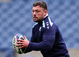 Rory Sutherland at training session before Scotland v Wales match in 2025 Six Nations