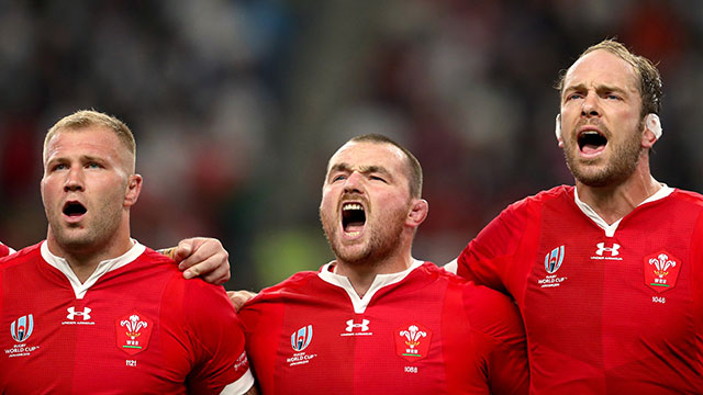 Ross Moriarty, Ken Owens and Alun Wyn Jones sing Welsh anthem at World Cup