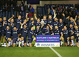 Scotland lift the Hopetoun Cup after beating Australia