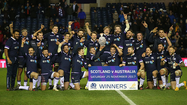 Scotland lift the Hopetoun Cup after beating Australia