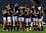 Scotland players gather before match against Georgia in 2020 autumn internationals