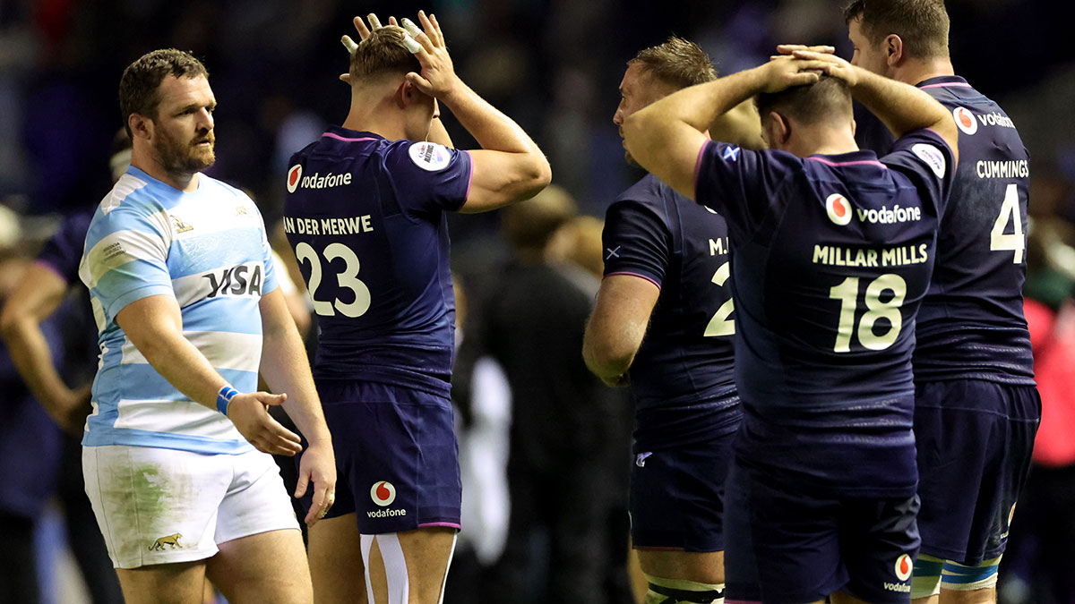 Scotland players look dejected after losing to Argentina during 2025 Autumn Internationals