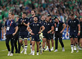 Scotland players look dejected following defeat to Ireland at 2023 Rugby World Cup