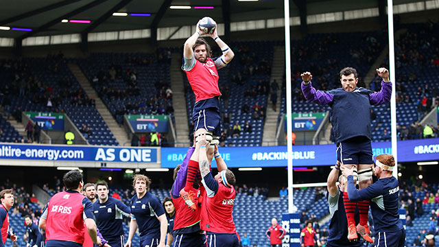 Scotland team warming up before a match