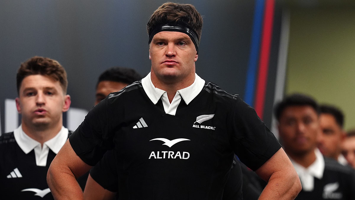 Scott Barrett leads New Zealand out against England during 2024 Autumn Internationals