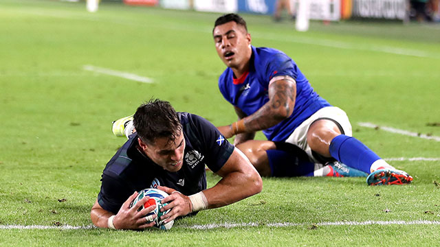 Sean Maitland scores a try for Scotland v Samoa at World Cup