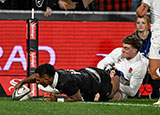 Sevu Reece scores a try for New Zealand v England in 2024 summer internationals