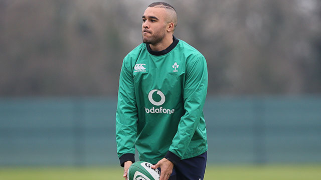 Simon Zebo in training with Ireland