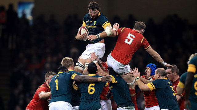 South Africa win lineout ball against Wales during 2016 autumn international