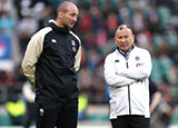 Steve Borthwick and Eddie Jones at England v Japan match during 2018 Autumn Internationals