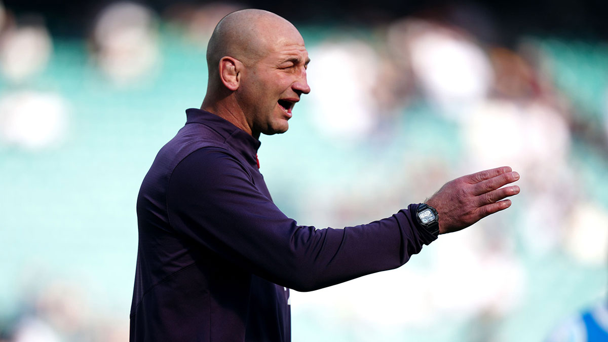 Steve Borthwick at England v Italy match during 2025 Six Nations