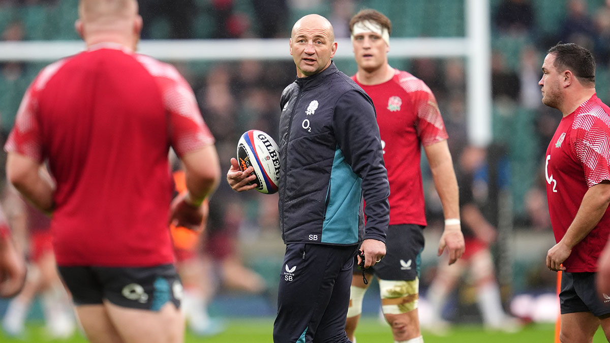 Steve Borthwick at England v Wales match during 2026 Six Nations