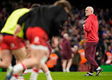 Steve Tandy watches his players warm up before Wales v France match in 2026 Six Nations