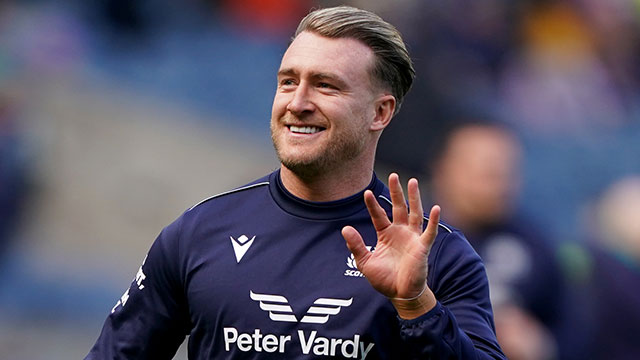 Stuart Hogg at the Scotland v Ireland match in 2023 Six Nations