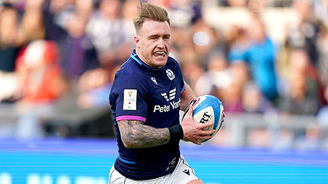 Stuart Hogg in action during the Italy v Scotland match in 2022 Six Nations