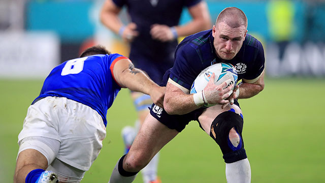 Stuart Hogg in action for Scotland v Samoa at World Cup