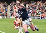 Stuart Hogg scores a try for Scotland v Japan in 2021 autumn internationals