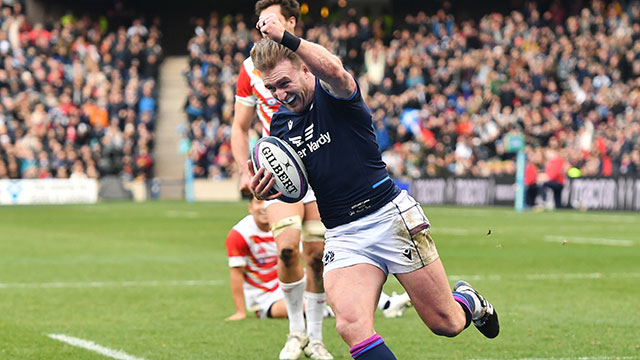 Stuart Hogg scores a try for Scotland v Japan in 2021 autumn internationals