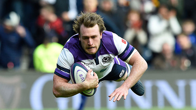 Stuart Hogg scores for Scotland against Samoa